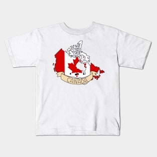 Kawaii Canada Flag Map Kids T-Shirt